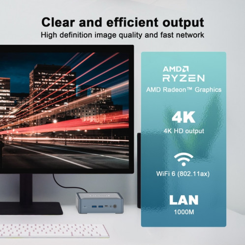 GXMO U58 Windows 11 Mini ordinateur avec processeur AMD Ryzen 7-5800U 8 cœurs, spécifications : 16 Go + 512 Go SG6401778-011